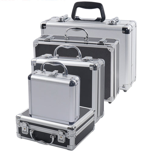 Portable Aluminum Tool Box Safety equipment Toolbox Instrument box Storage Case Suitcase Impact Resistant Case With Sponge