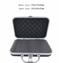 Load image into Gallery viewer, Portable plastic aluminum alloy toolbox Suitcase Impact resistant Safety Instrument case Storage box with Sponge Lining