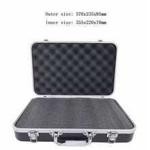 Load image into Gallery viewer, Portable plastic aluminum alloy toolbox Suitcase Impact resistant Safety Instrument case Storage box with Sponge Lining