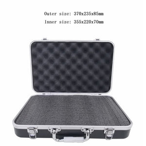 Portable plastic aluminum alloy toolbox Suitcase Impact resistant Safety Instrument case Storage box with Sponge Lining