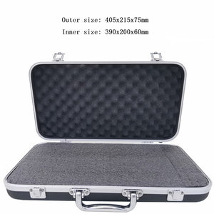 Portable plastic aluminum alloy toolbox Suitcase Impact resistant Safety Instrument case Storage box with Sponge Lining