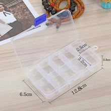 Load image into Gallery viewer, Adjustable Transparent Plastic Storage Box for Terminal Small Component Jewelry Tool Box Bead Pills Organizer Nail Art Tip Case