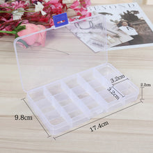 Load image into Gallery viewer, Adjustable Transparent Plastic Storage Box for Terminal Small Component Jewelry Tool Box Bead Pills Organizer Nail Art Tip Case