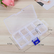 Load image into Gallery viewer, Adjustable Transparent Plastic Storage Box for Terminal Small Component Jewelry Tool Box Bead Pills Organizer Nail Art Tip Case