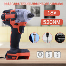 Load image into Gallery viewer, 18V 520N.m Li-Ion Cordless Impact Wrench Driver Torque 1/2&#39;&#39; Socket Electric Wrench Replacement For Makita Battery Car Tools
