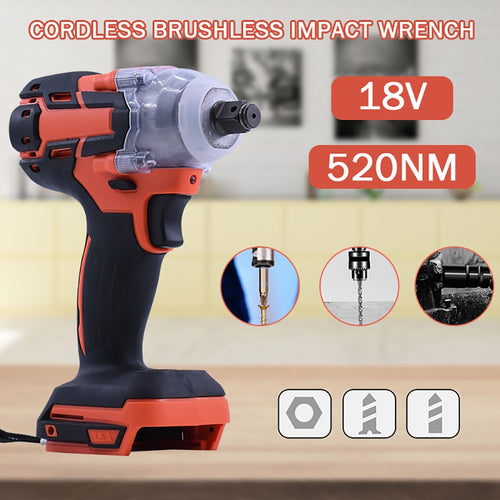 18V 520N.m Li-Ion Cordless Impact Wrench Driver Torque 1/2'' Socket Electric Wrench Replacement For Makita Battery Car Tools