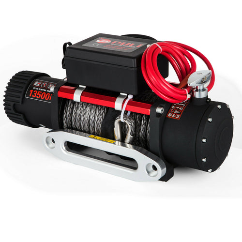 12v Electric Winch ATV Recovery Winch 6120 KG 13500LBS Synthetic Rope with Remote Control for ATV UTV