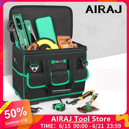 AIRAJ Heightening Large Capacity Tool Bag, Multi-function Electrician Bag, Anti-fall and Wear-resistant Woodworking Bag