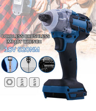 Load image into Gallery viewer, 18V 520Nm Electric Rechargeable Brushless Impact Wrench Cordless 1/2 Socket Wrench Power Tool For Makita Battery DTW285Z