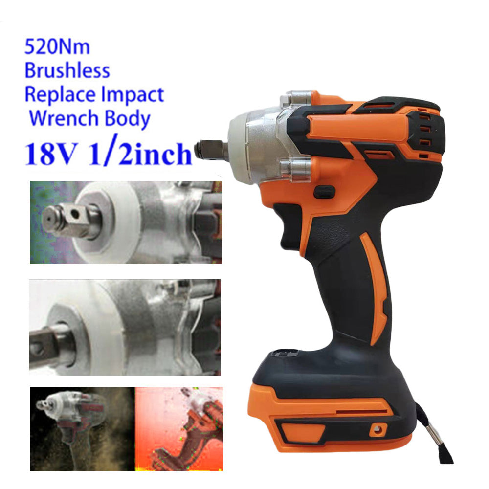 18V 520Nm 1/2in Brushless Impact Wrench Body without Battery For Makita Battery Electric Rechargeable Brushless Impact Wrench