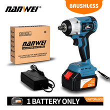 Load image into Gallery viewer, 21V Electric Rechargeable Brushless Impact Wrench Cordless 1/2 Socket Wrench Power Tool For Makita Battery