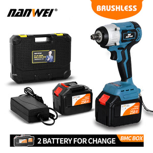 21V Electric Rechargeable Brushless Impact Wrench Cordless 1/2 Socket Wrench Power Tool For Makita Battery