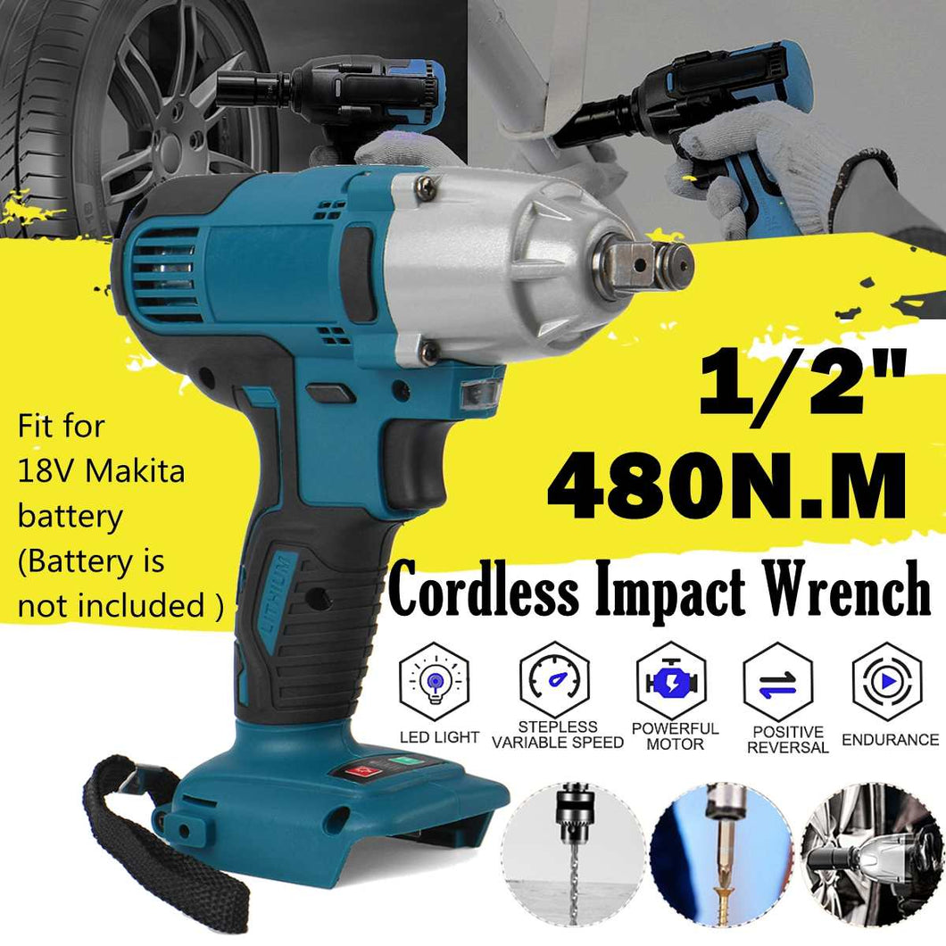 18V 1/2'' Impact Wrench Brushless Cordless Electric Wrench Power Tool 480N.m Torque Rechargeable For Makita Battery DTW285Z