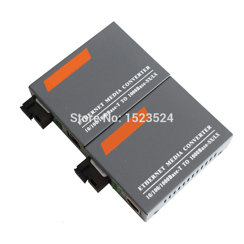 1 Pair HTB-GS-03 A/B Gigabit Fiber Optical Media Converter 1000Mbps Single Mode Single Fiber SC Port 20KM External Power Supply